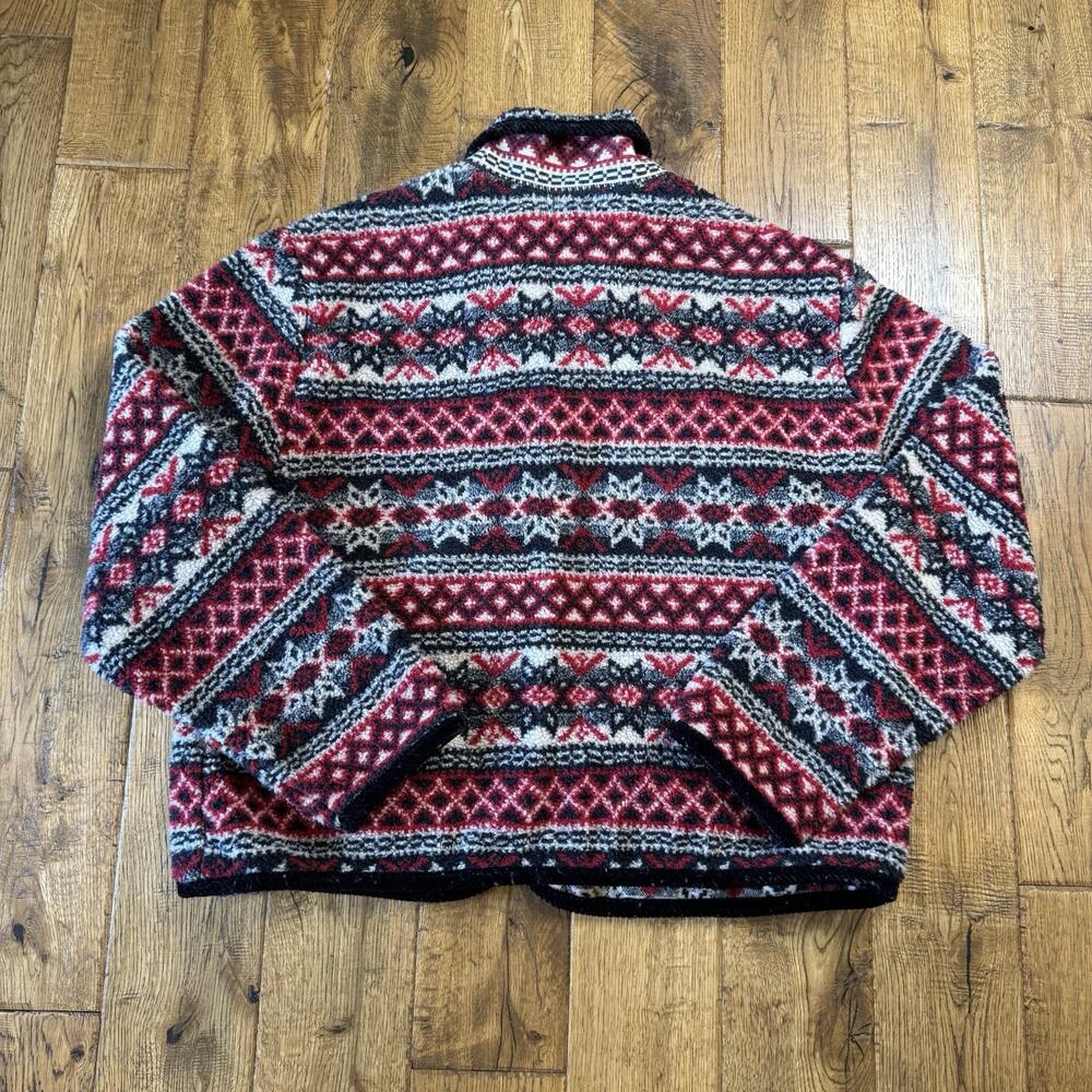 Vintage 90s Scott Taylor Sherpa Button Up Jacket Shacket Winter Christmas Sz XL - Picture 7 of 7